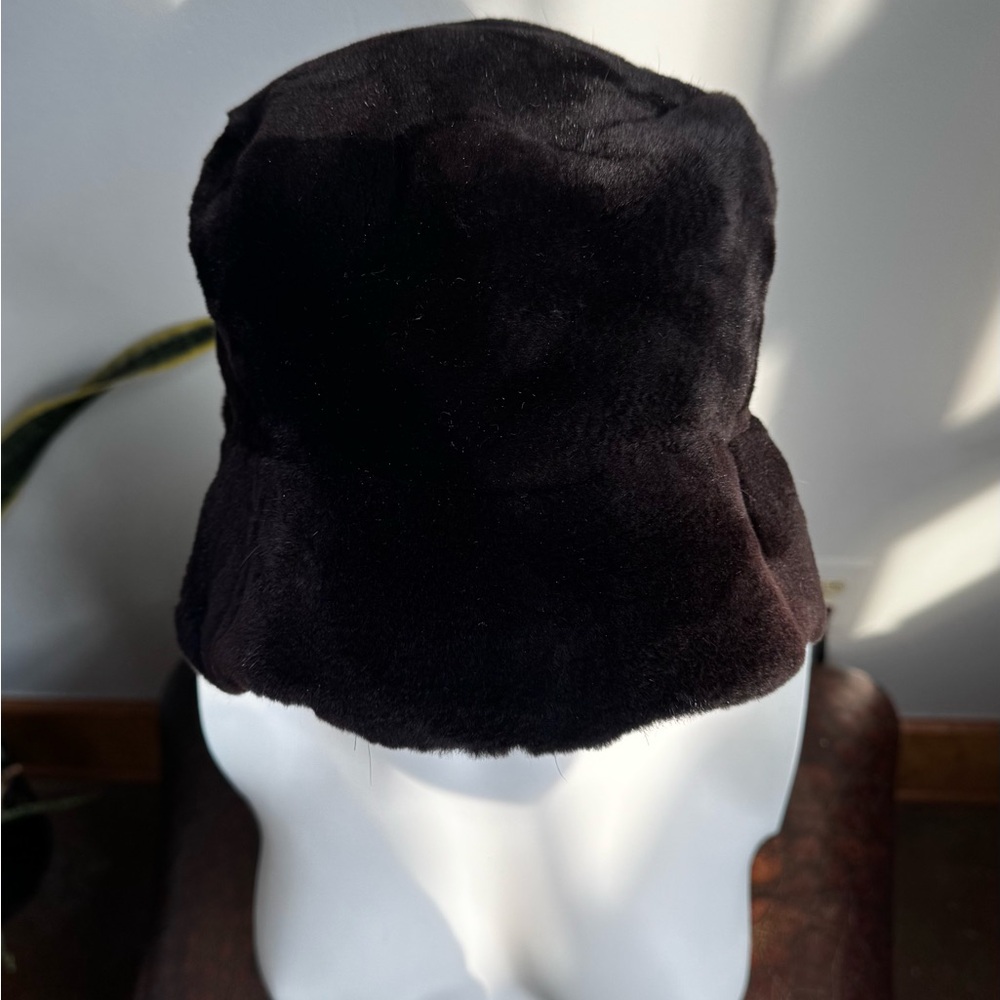 Vintage 1990s Dark Brown Mink Fur Bucket Hat